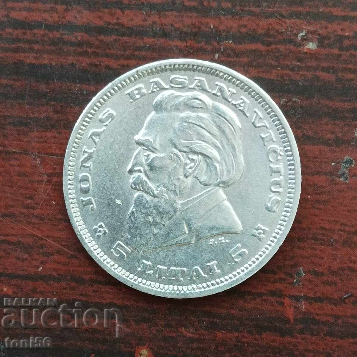 Lituania 5 litai 1936 UNC - argint Lituania 5 litai 1936 UNC - argint