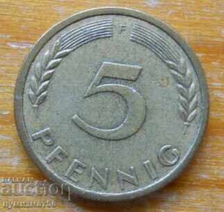 5 pfennig 1950 - Germany ( F ) 5 pfennig 1950 - Germany ( F )