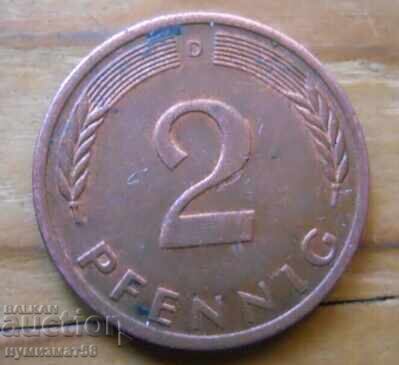 2 пфенига 1974 г  - Германия