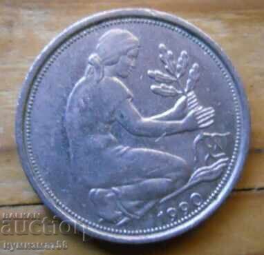 50 пфенига 1990 г  - Германия с цена € 0.40 | 0.78 лв.