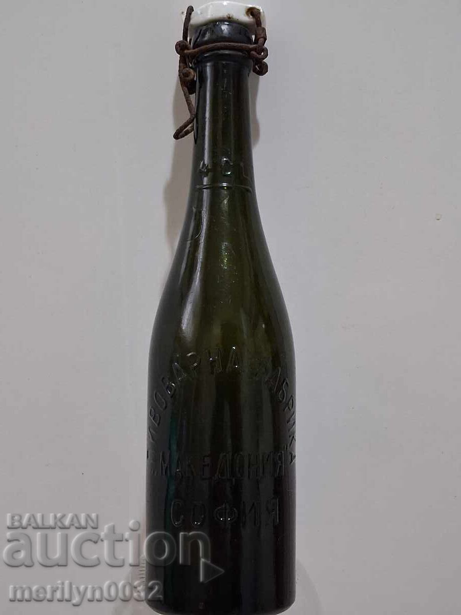 Old beer bottle "MACEDONIA", bottle, glass, RARE with price 72.00 BGN | € 36.81
