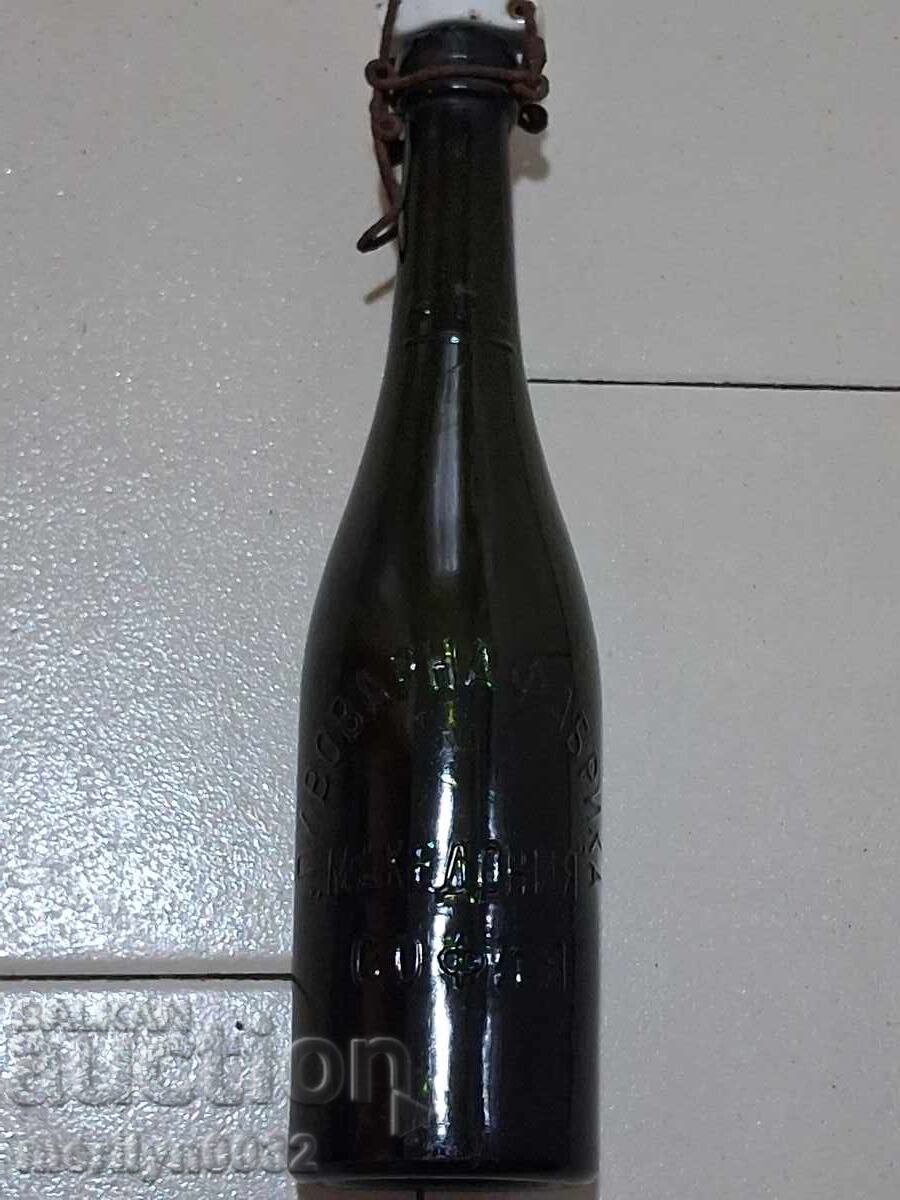 Auction  Old beer bottle "MACEDONIA", bottle, glass, RARE