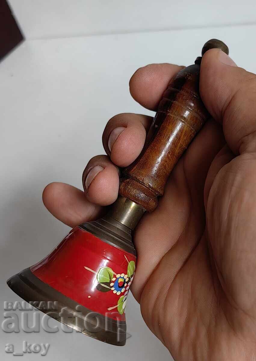 BEAUTIFUL HAND-PAINTED BELL METAL AND WOOD - 5