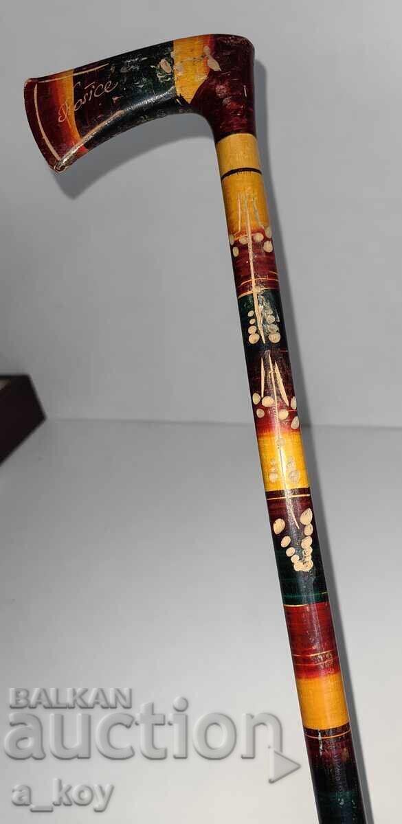 Ξύλινο χειροποίητο σκαλιστό μπαστούνι ξυλογλυπτικής Ξύλινο χειροποίητο σκαλιστό μπαστούνι ξυλογλυπτικής