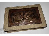 BEAUTIFUL JEWELRY BOX WITH BRASS TRIM