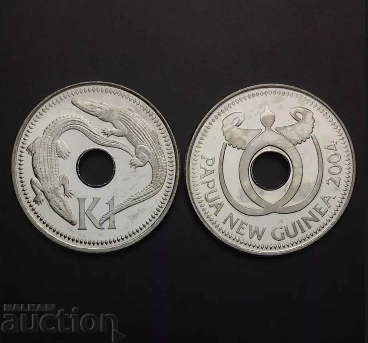 Папуа Нова Гвинея 1 кина 2004 крокодили UNC Папуа Нова Гвинея 1 кина 2004 крокодили UNC