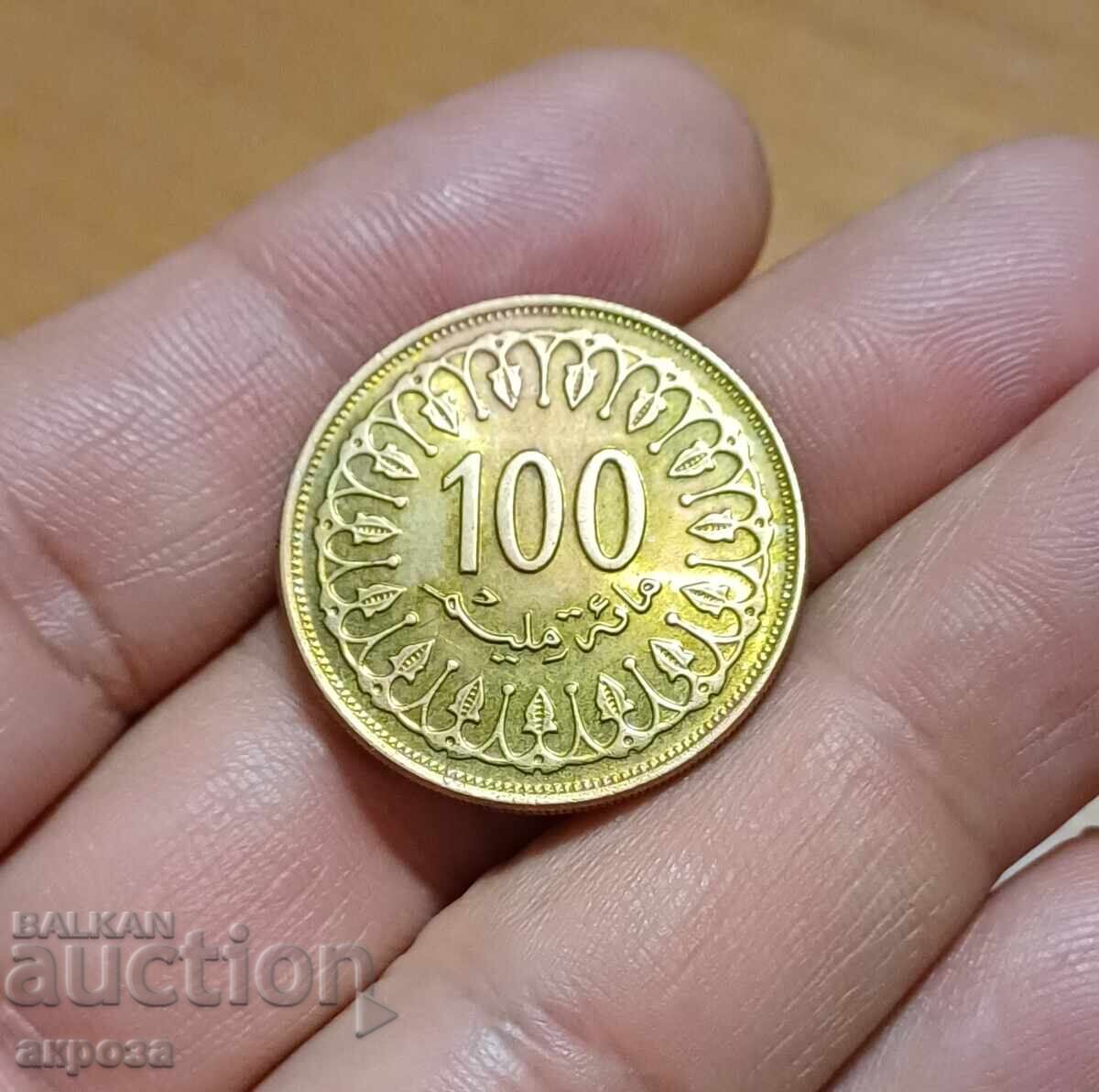 100 χιλιοστά Τυνησίας με γυαλάδα 1993 100 χιλιοστά Τυνησίας με γυαλάδα 1993