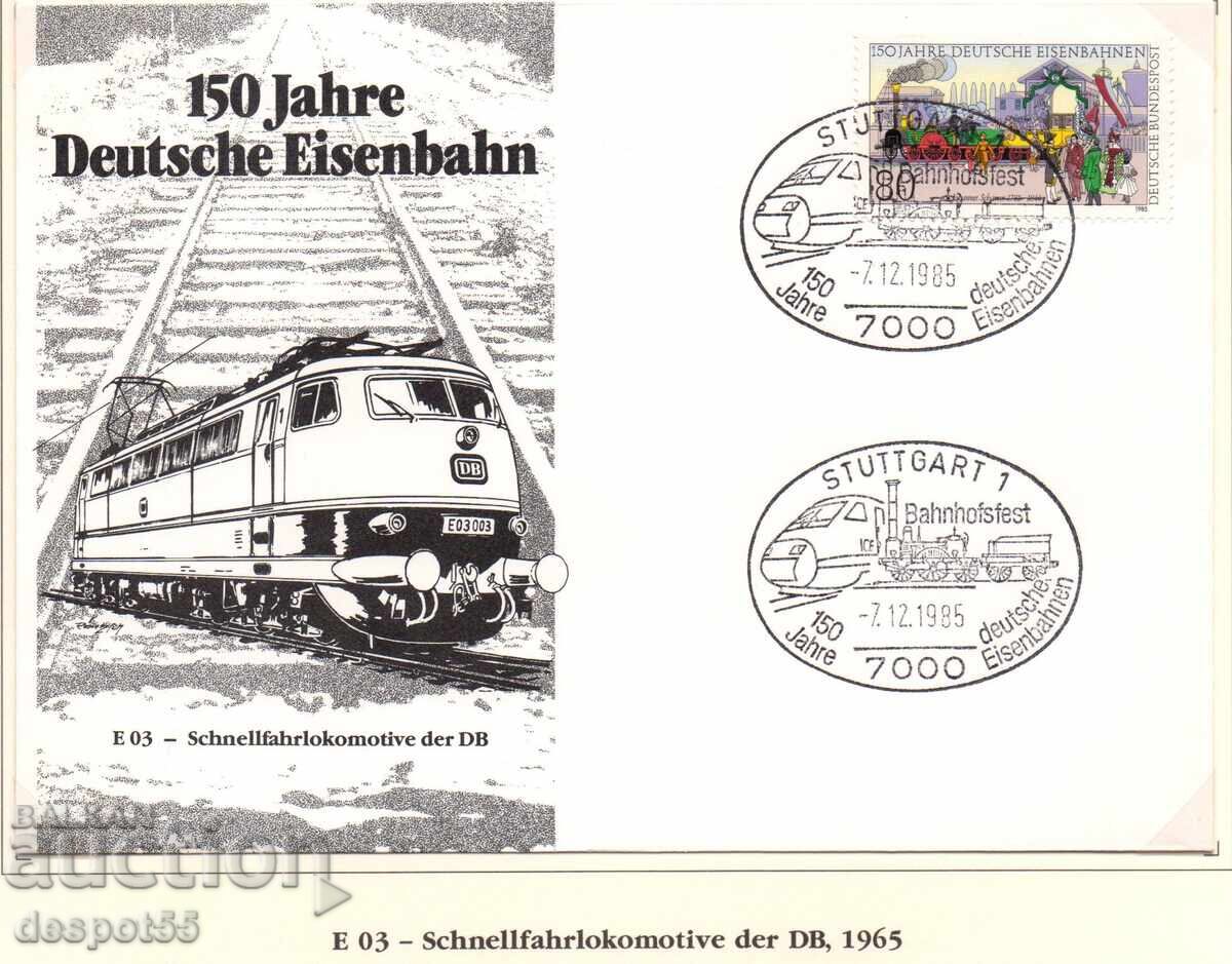 1985. West Germany. 150th Anniversary of the German Railway - Envelope 1985. West Germany. 150th Anniversary of the German Railway - Envelope