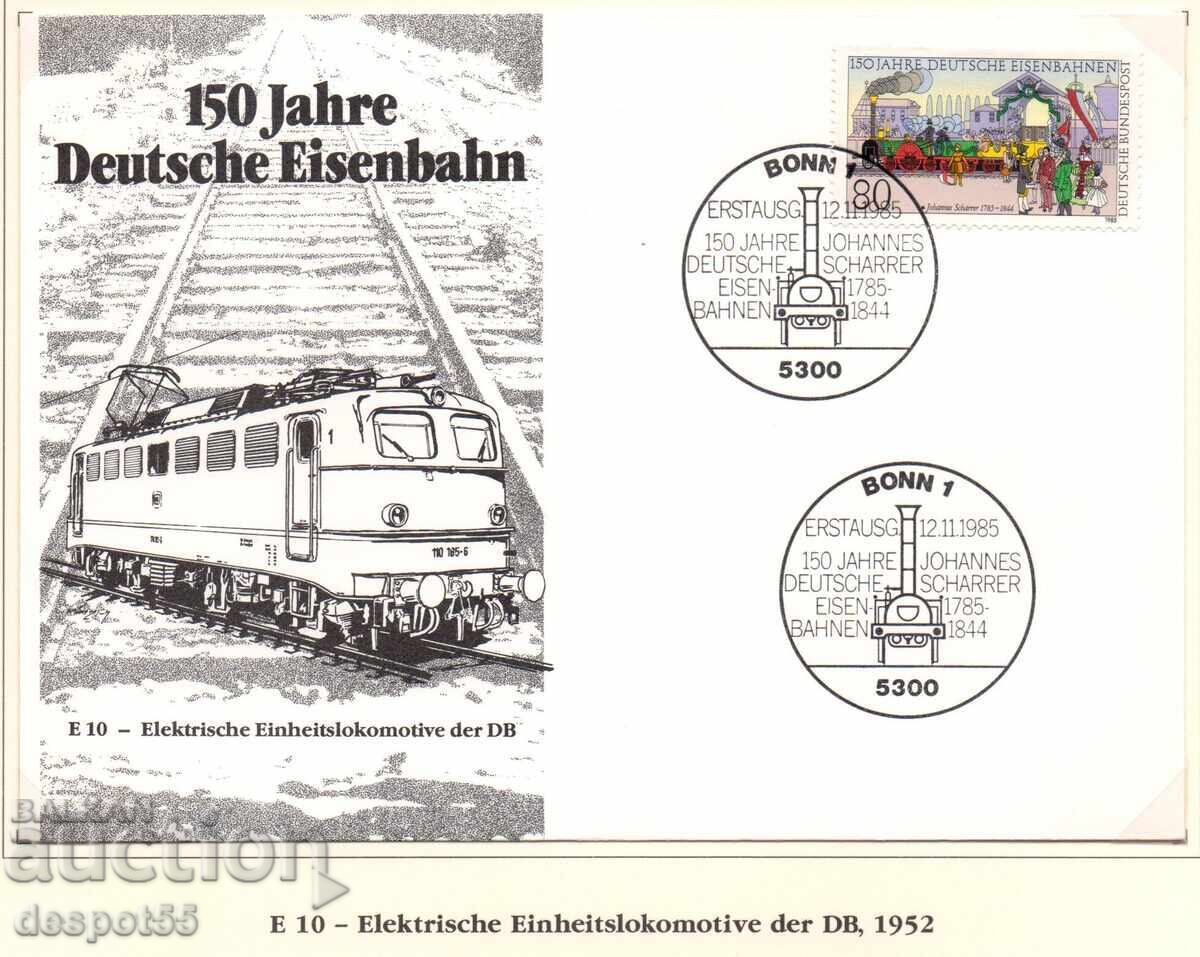1985. Δυτική Γερμανία. 150η Επέτειος των Γερμανικών Σιδηροδρόμων - Φάκελος