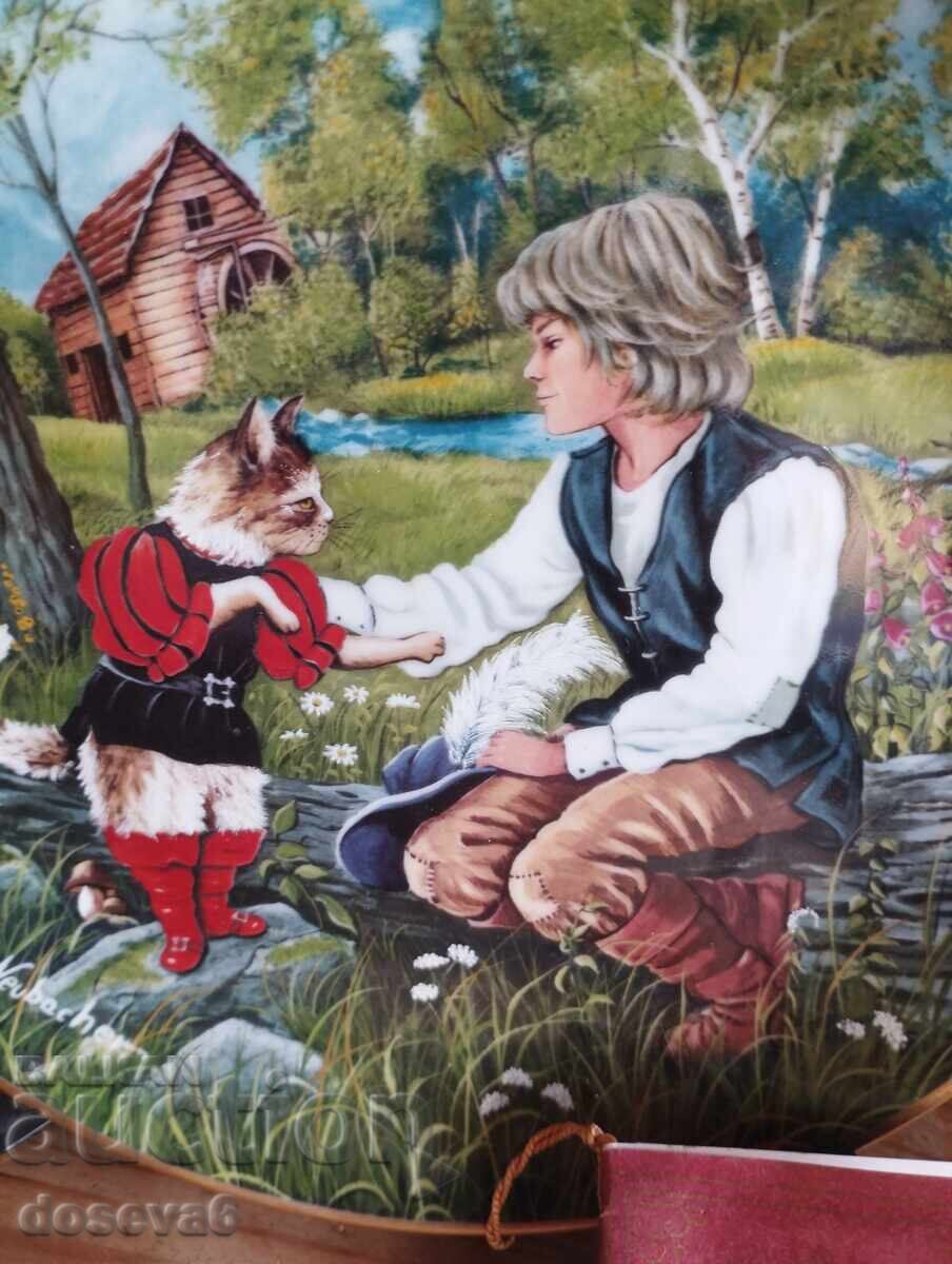 Auction Beautiful Collector's Plate Kaiser, Puss in Boots Auction Beautiful Collector's Plate Kaiser, Puss in Boots