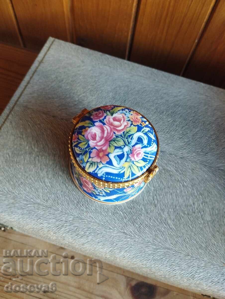 Fenton China 60 de ani de naștere, cutie de bijuterii, porțelan os - 6