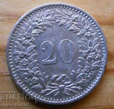 20 de centimi (viol) 1970 - Elveția 20 de centimi (viol) 1970 - Elveția