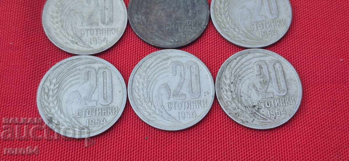 Delivery of 20 STOTINKI 1954 - 6 PIECES