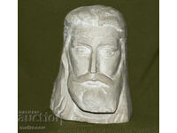 Gypsum sculpture of a male head