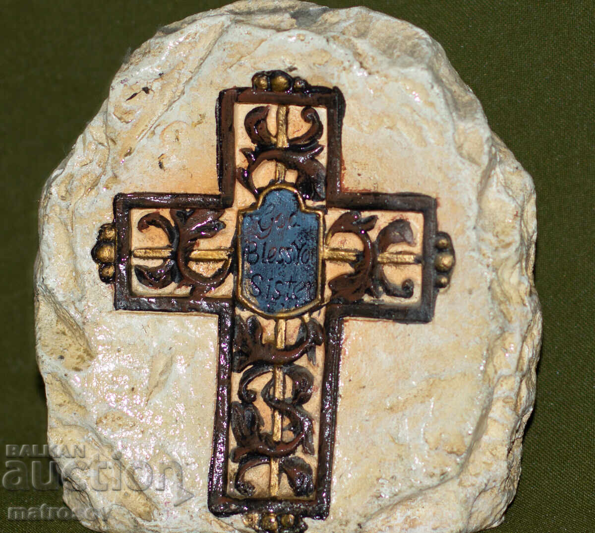Hand-carved stone sculpture, cross with price 120.00 BGN | € 61.36