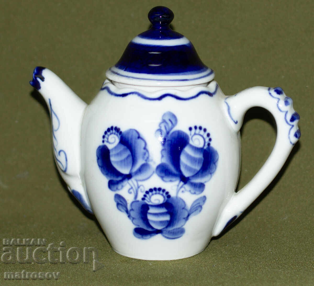 Russian Porcelain Teapot, Gzhel