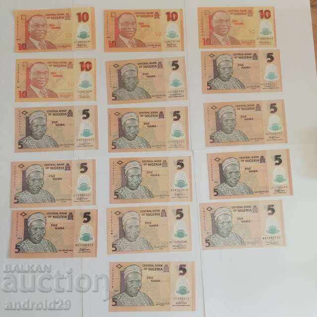 33 τεμάχια Τραπεζογραμμάτια Νιγηρίας, Νάιρα, UNC - 7