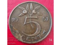 5 cents 1951 - Netherlands