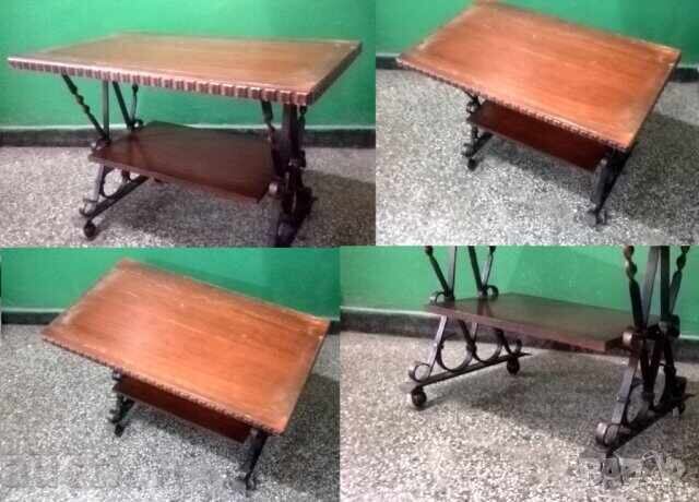 Old, massive wrought iron coffee table - 5