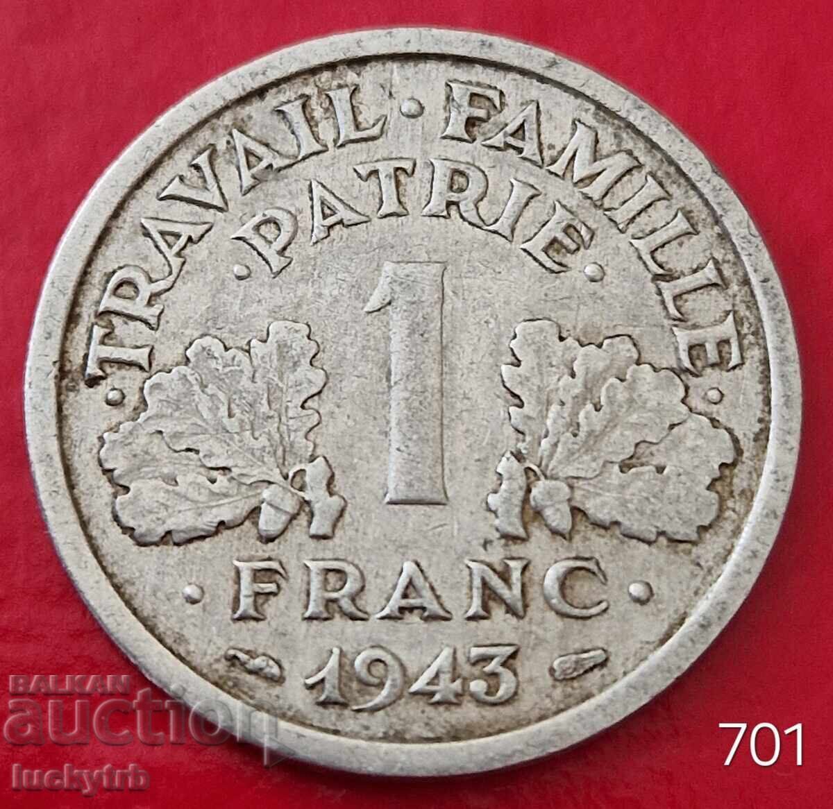 1 franc 1943 - Franța