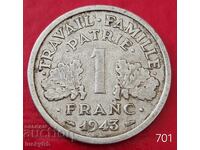 1 φράγκο 1943 - Γαλλία