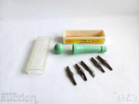 Set of 5 linocut chisels + handle