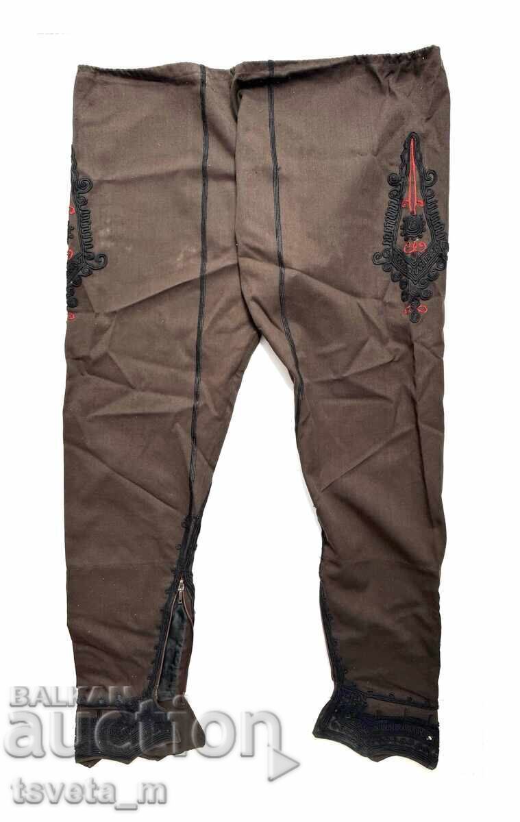 Men's cotton baggy trousers with braid, folk costume