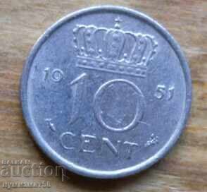 10 cents 1951 - Netherlands