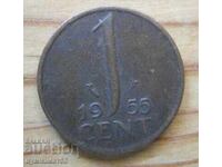 1 цент 1955 г  - Холандия