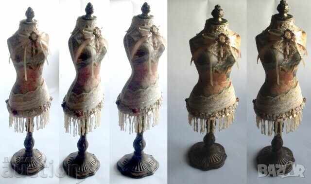 Manechin de 50 cm, formă de rochie, decorat manual - 5