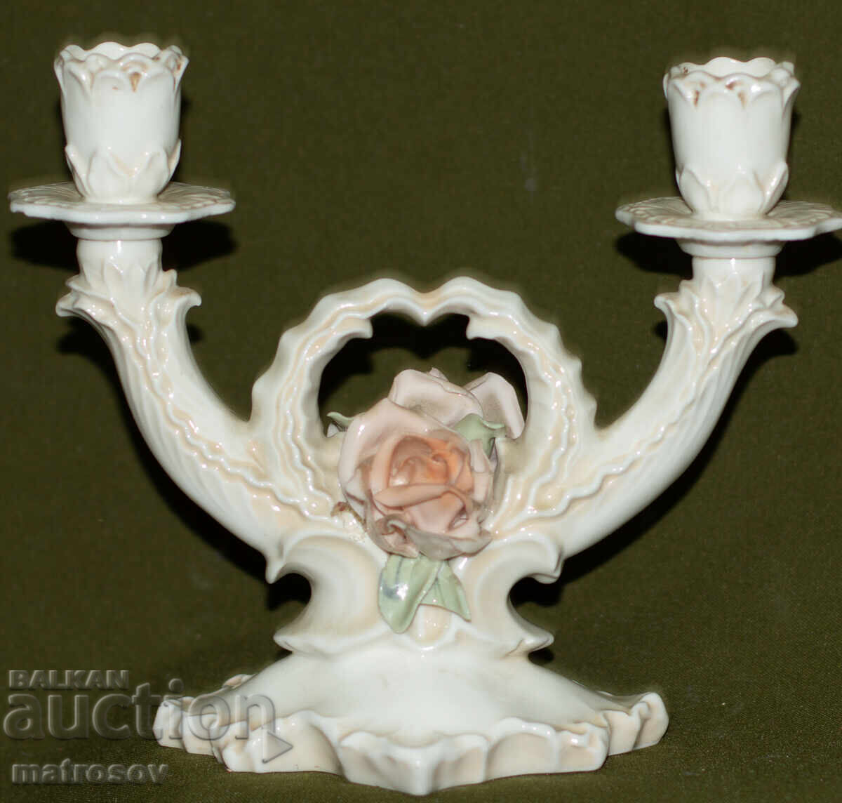 Δημοπρασία Γερμανικό πορσελάνινο κηροπήγιο με floral μοτίβα