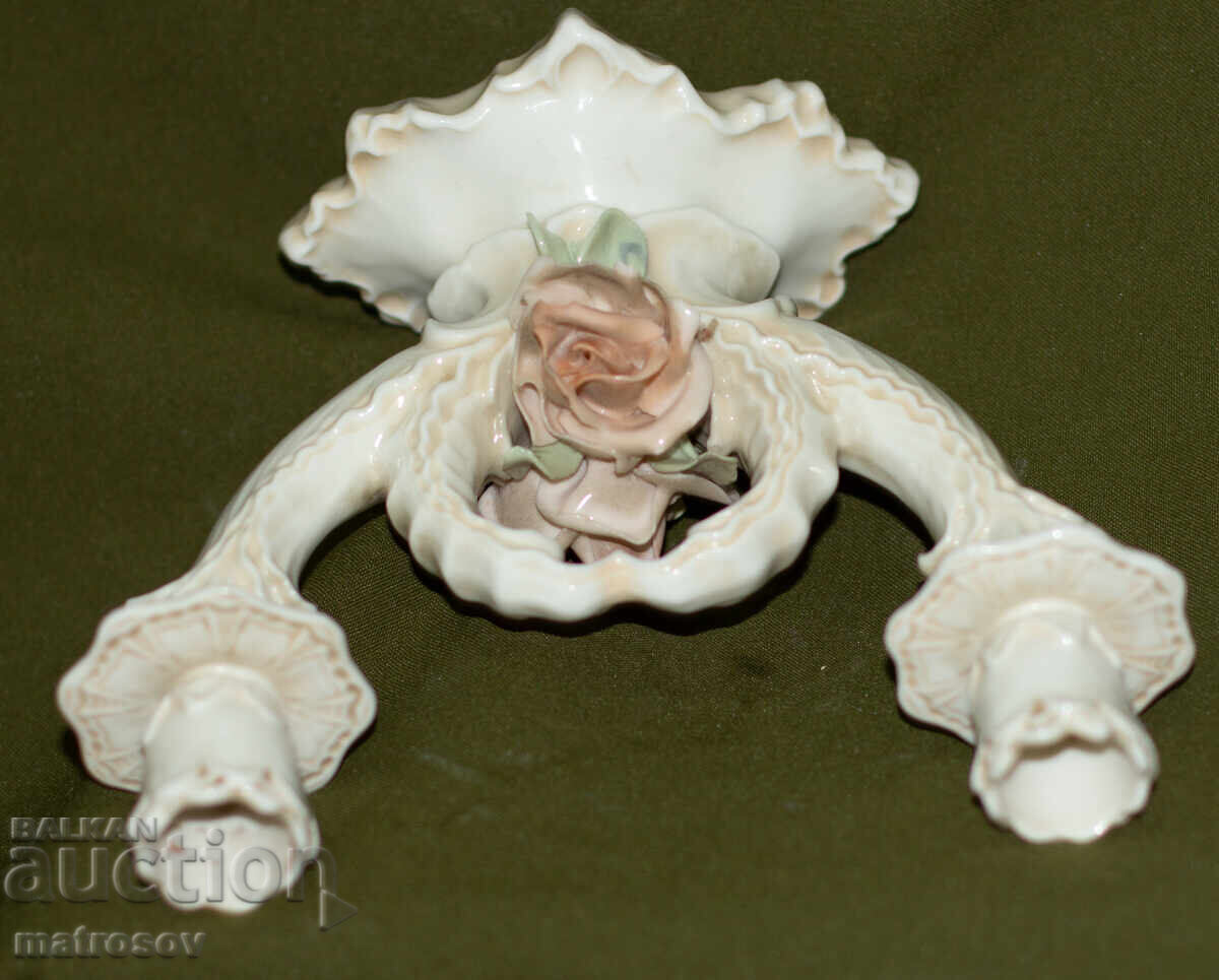 Γερμανικό πορσελάνινο κηροπήγιο με floral μοτίβα - 7