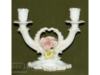 Sfeșnic din porțelan german cu motive florale