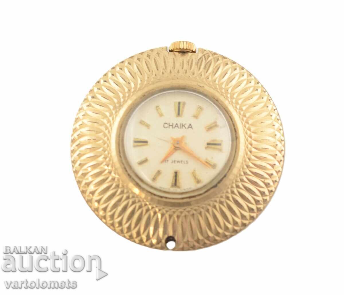 Дамски часовник ЧАЙКА СССР огърлица с позлата - работи Дамски часовник ЧАЙКА СССР огърлица с позлата - работи