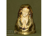 Figurină ceramică decorativă lucrată manual, Fecioara Maria