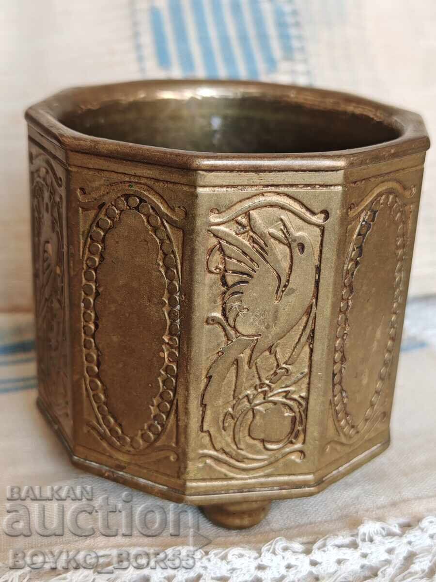 Antique Bronze Vessel Candlestick 1930s Antique Bronze Vessel Candlestick 1930s