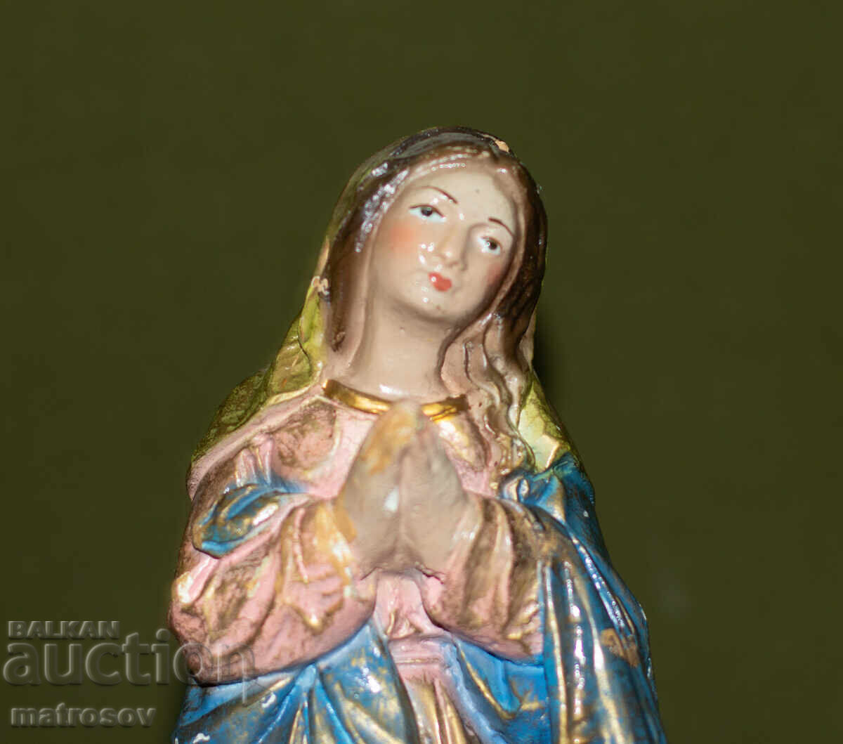 Аукцион Декоративна ръчно изработена керамична фигурка, Дева Мария Аукцион Декоративна ръчно изработена керамична фигурка, Дева Мария
