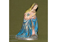 Figurină ceramică decorativă lucrată manual, Fecioara Maria