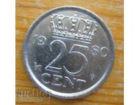 25 de cenți 1980 - Țările de Jos