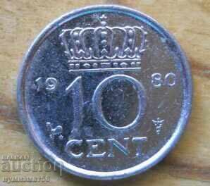 10 cents 1980 - Netherlands