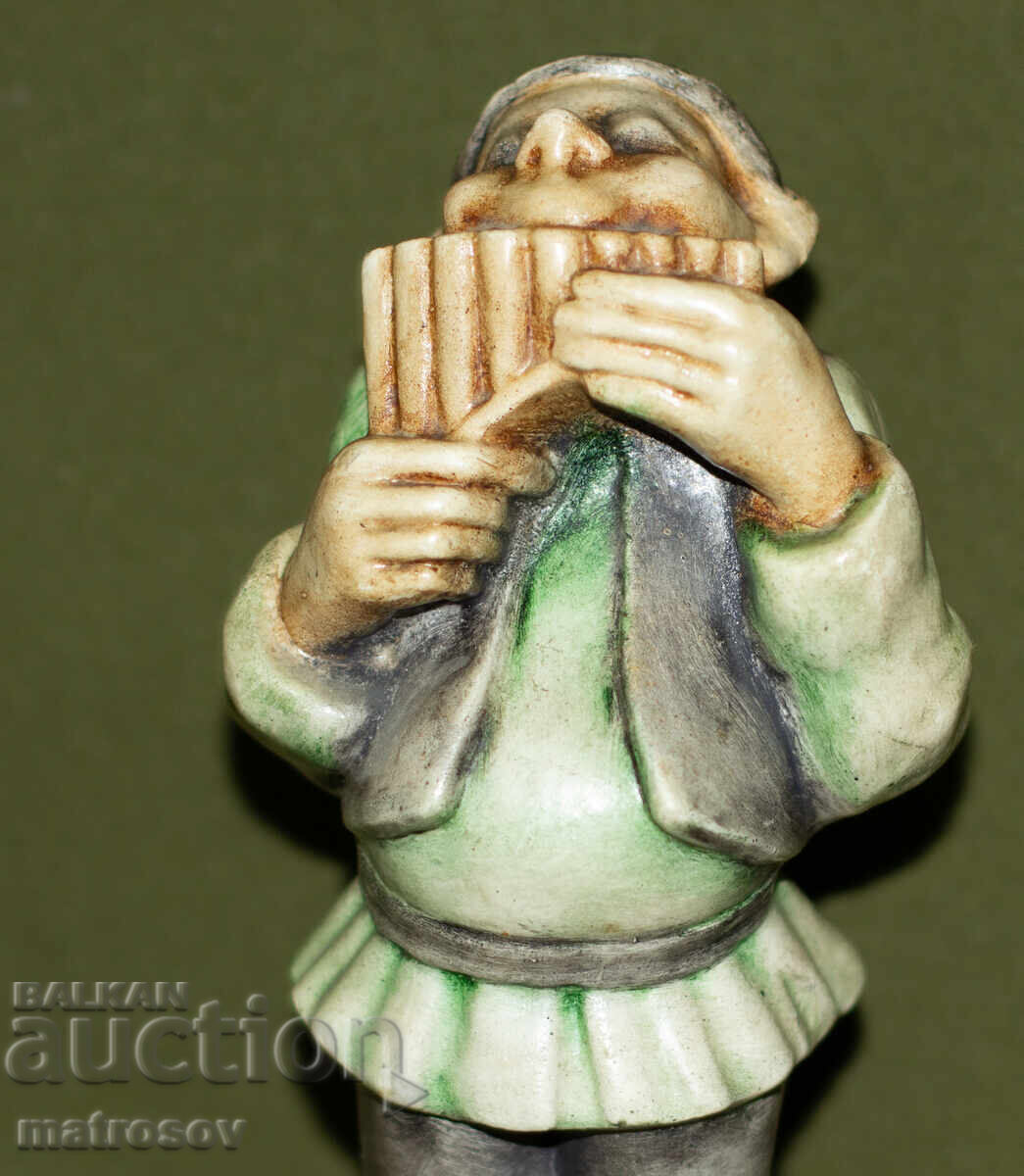 Διακοσμητικό κεραμικό ειδώλιο μουσικού με φλάουτο - 7