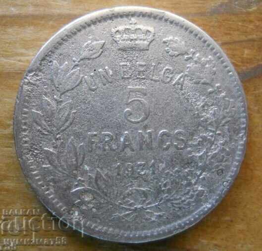 5 Francs 1931 - Belgium