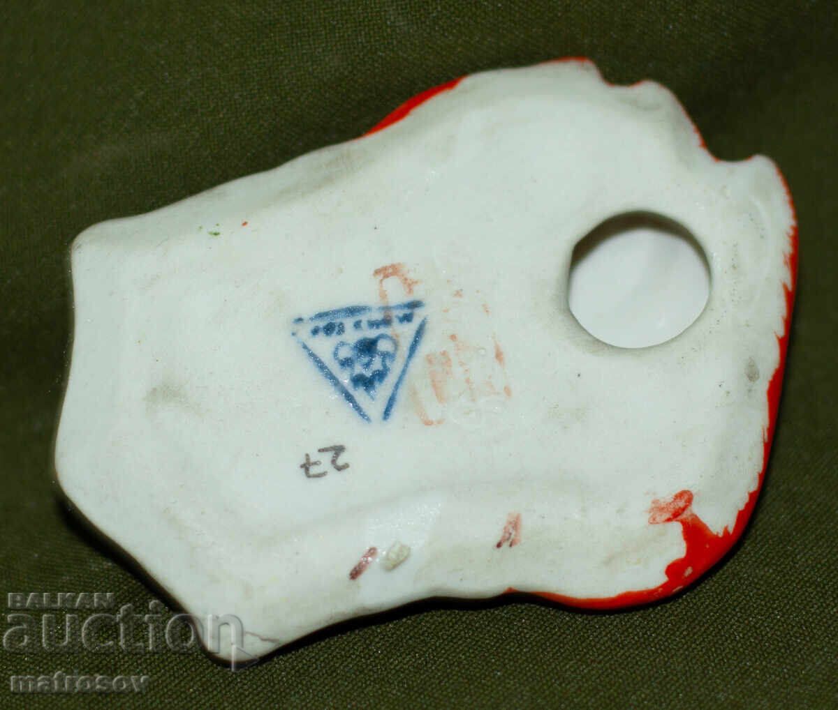 Masca de porțelan, pictată manual, Zeul focului - 5