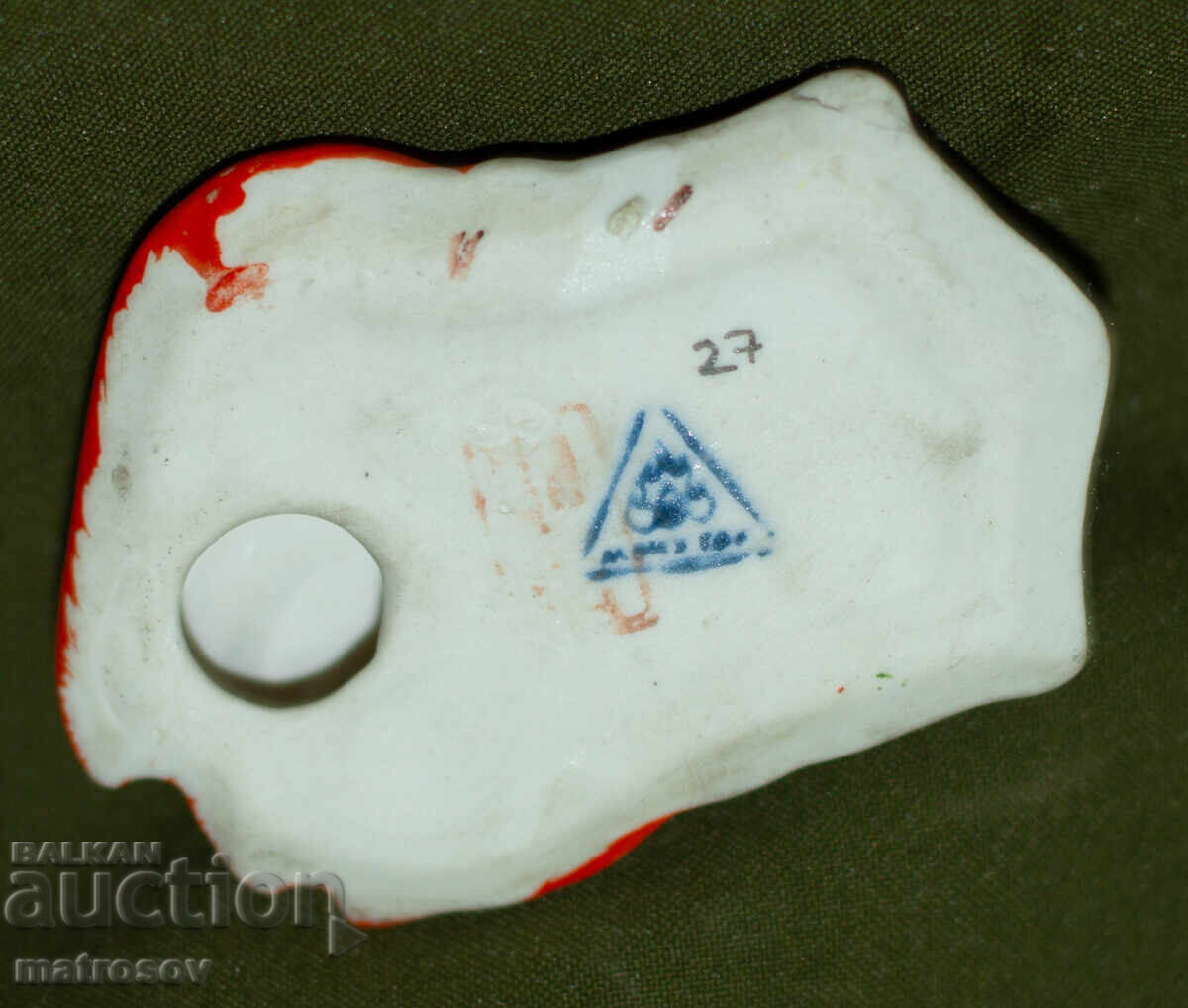 Masca de porțelan, pictată manual, Zeul focului - 6