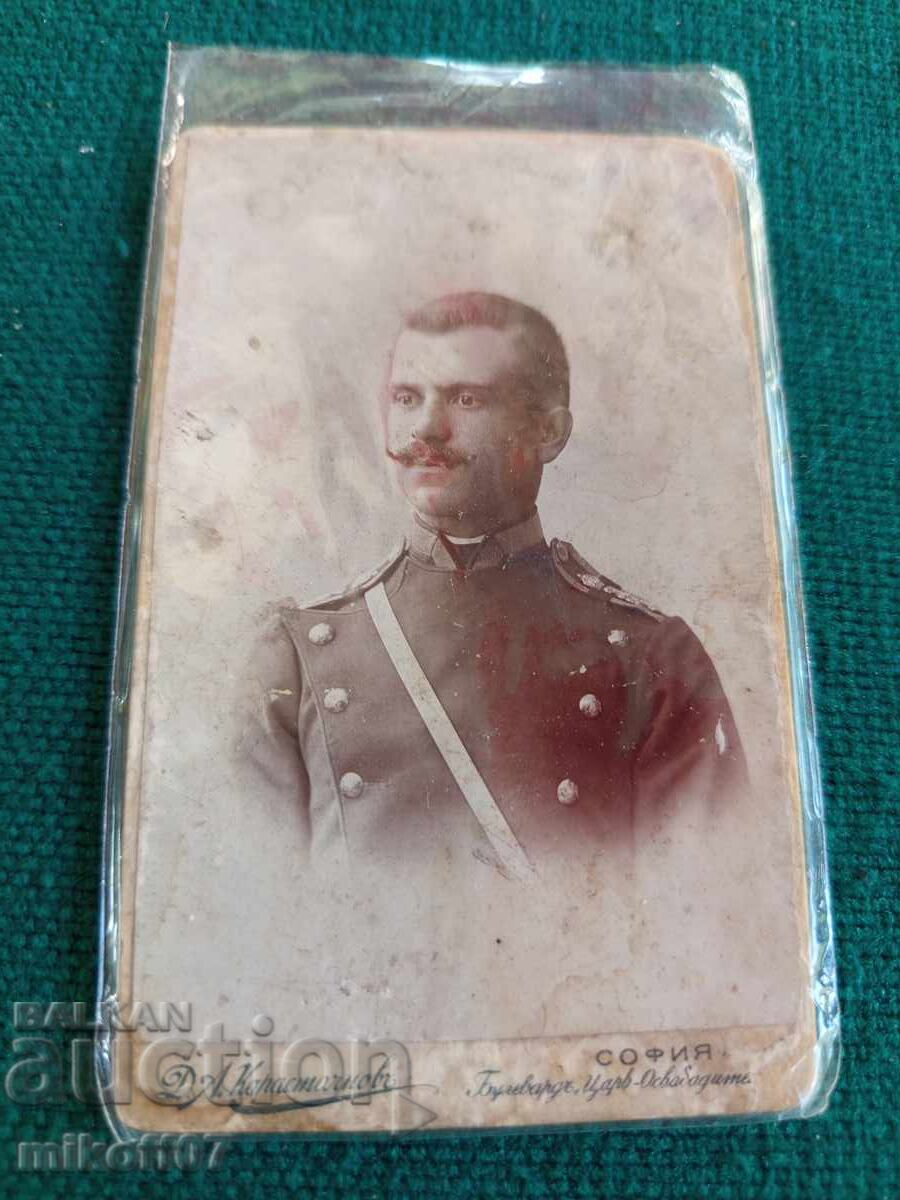 Photograph cardboard photograph Dimitar Karastoyanov warrior