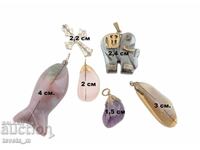 Lot of 6 pendants charms natural stone