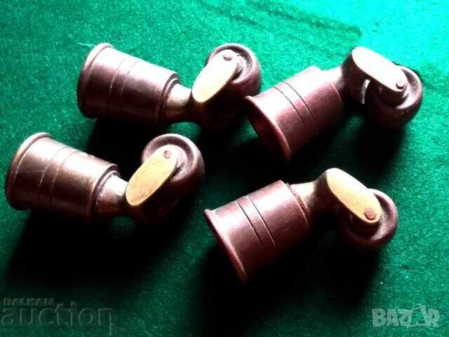 Παλιά μπρούτζινα ροδάκια για έπιπλα - 5