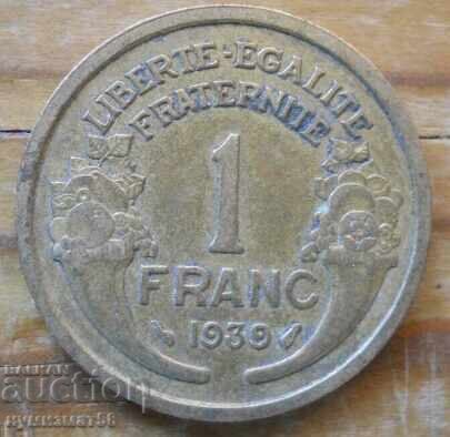 1 φράγκο 1939 - Γαλλία