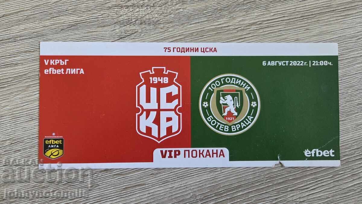 Invitație la meci de fotbal - Botev Vratsa vs. CSKA 1948, 2022/23