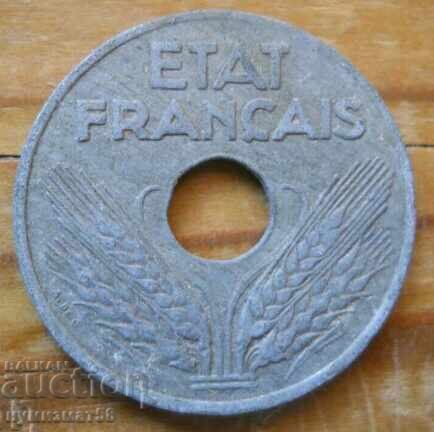 20 de cenți 1943 - Franța (ocupația germană) cu preț 2.00 BGN | € 1.02